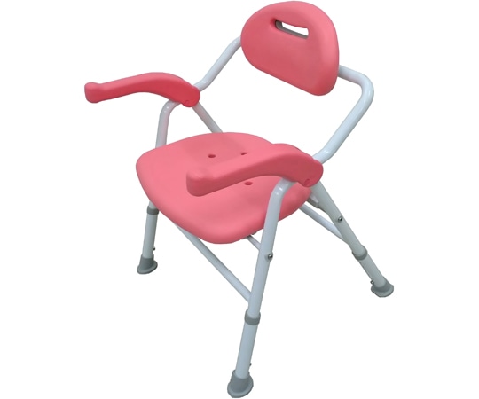 美和商事 折りたたみシャワーチェア 角型座面 ピンク BF-01E-PK 1台（ご注文単位1台）【直送品】