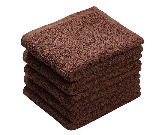 伊藤忠リーテイルリンク ダークカラーフェイスタオル ブラウン 1ケース（5枚×48袋入） FTD-5 1ケース（ご注文単位1ケース）【直送品】