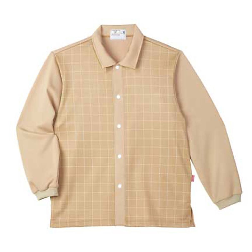 KIRAKU（トンボ） 前開きシャツ ベージュ L（身丈70cm） CR849-24 L 1枚（ご注文単位1枚）【直送品】