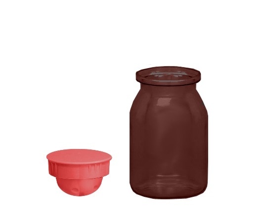 エムアイケミカル 散薬瓶 300㏄（茶） キャップ赤 1個 393100 5 1個（ご注文単位1個）【直送品】