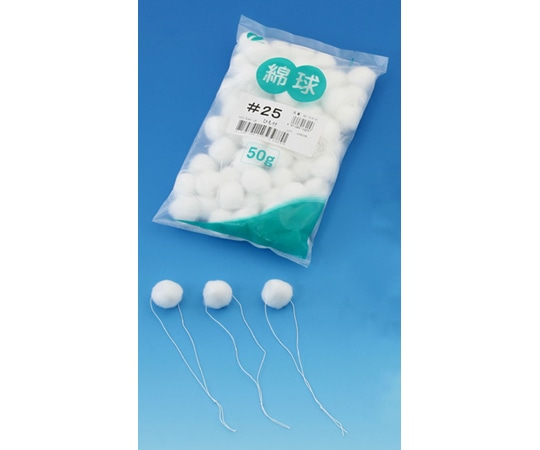 イワツキ 綿球 #25 ひも付 50g 001-016125 1パック（ご注文単位1パック）【直送品】