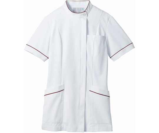 住商モンブラン ジャケット レディス 半袖 白/ワイン M 73-2312 M 1枚（ご注文単位1枚）【直送品】