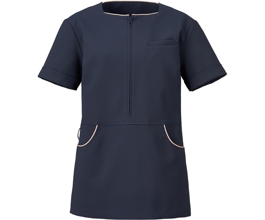 KAZEN レディスプルオーバー ネイビー×ベージュ 3L KZN312-18 1枚（ご注文単位1枚）【直送品】