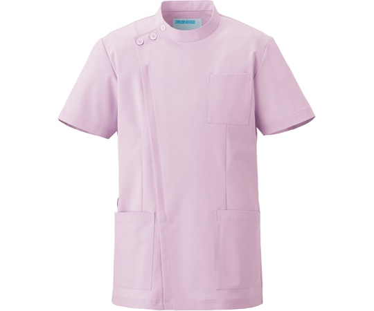 KAZEN ジャケット半袖男女兼用 ピンク L 762-43 1枚(ご注文単位1枚)【直送品】