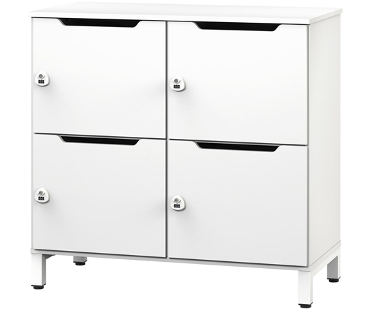 アール・エフ・ヤマカワ パーソナルロッカー 2列2段 ホワイト×ホワイト扉 RFPL-22WH-WHD 1台（ご注文単位1台）【直送品】