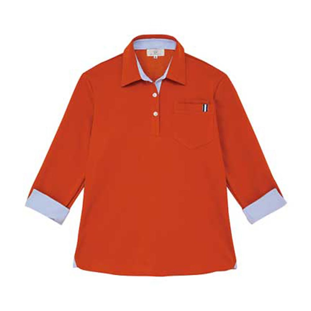 KIRAKU（トンボ） レディスニットシャツ ディープオレンジ 4L（身丈71cm） CR146-59 4L 1枚（ご注文単位1枚）【直送品】