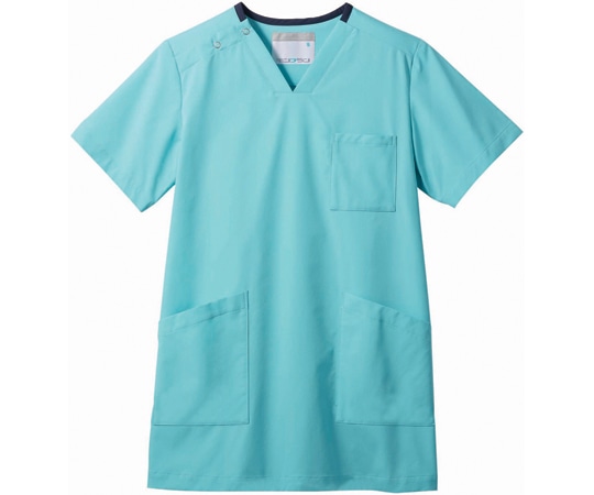 住商モンブラン スクラブ 兼用 半袖 Mターコイズ/ネイビー 3L MS241-43 3L 1枚（ご注文単位1枚）【直送品】