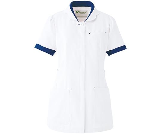 ミドリ安全 作業服 メディカルウェア 女性用チュニック VEM97上 ホワイト×ネイビー Mサイズ VEM97-UE-M 1着（ご注文単位1着）【直送品】