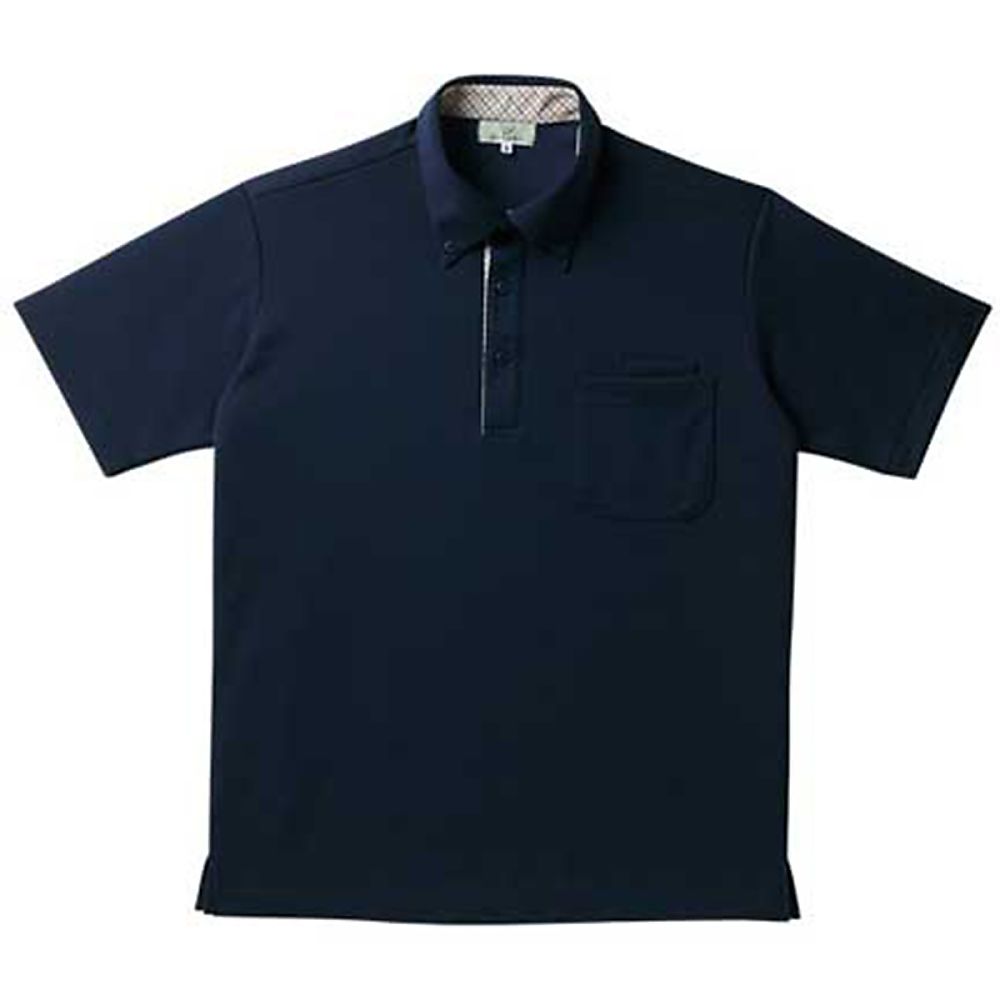 KIRAKU（トンボ） ニットシャツ ネイビー 4L（身丈80cm） CR143-88 4L 1枚（ご注文単位1枚）【直送品】