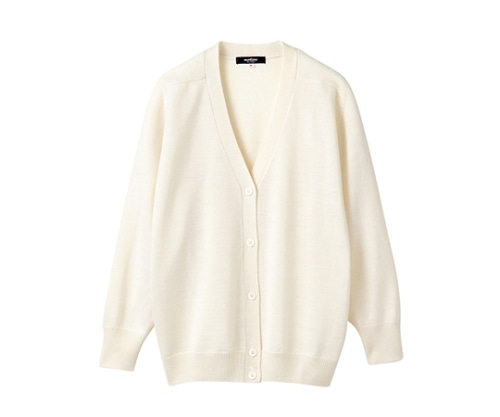 住商モンブラン カーディガン 長袖 白 56-022 L 1枚（ご注文単位1枚）【直送品】