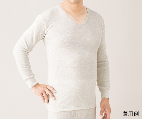 ハヤシ・ニット リブ調キルト 紳士長袖シャツ 1枚入 L ライトグレー 3321 1枚（ご注文単位1枚）【直送品】