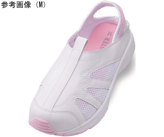 フォーク サイドメッシュナースクロッグ ピンク L 927-3 1足（ご注文単位1足）【直送品】