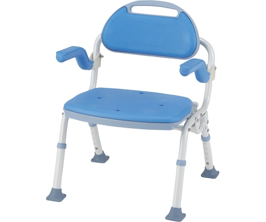 マキテック 折りたたみシャワーベンチSOFTEK(ソフテック) 肘掛け・背付き ブルー SBF-00BL 1台(ご注文単位1台)【直送品】