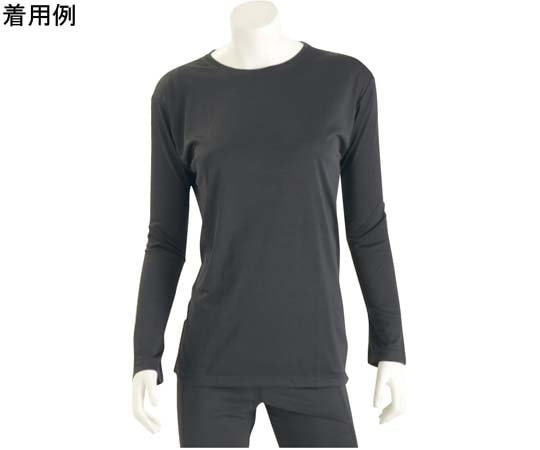 ワンポイント ベーシックTシャツ レディース 長袖 ブラック L 9010L-black-L 1個（ご注文単位1個）【直送品】