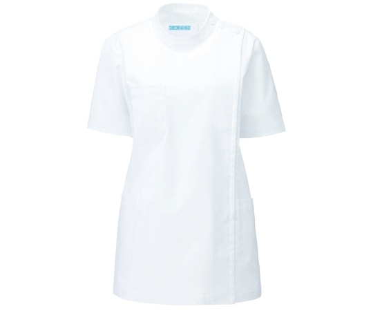 KAZEN レディス医務衣半袖 白 4L REP105-10 4L 1枚(ご注文単位1枚)【直送品】