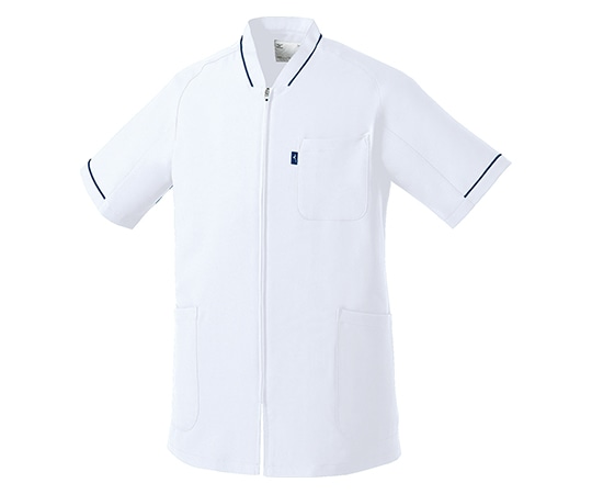 ミズノ（チトセ） 男女兼用前開きスクラブ ホワイト L MZ0150-C-1-L 1枚（ご注文単位1枚）【直送品】