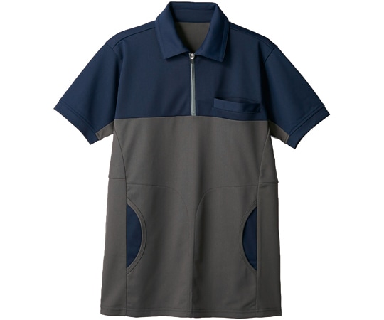 住商モンブラン ポロシャツ 兼用 半袖 ネイビー/チャコールグレー SS 72-480 SS 1枚(ご注文単位1枚)【直送品】