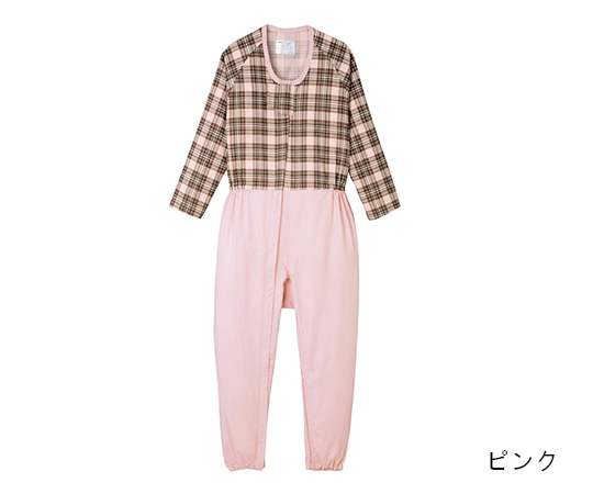 エンゼル（介護用品） 介護寝巻き コンビネーション（フルオープン型） タータンピンク LL 5738-TA 1枚（ご注文単位1枚）【直送品】