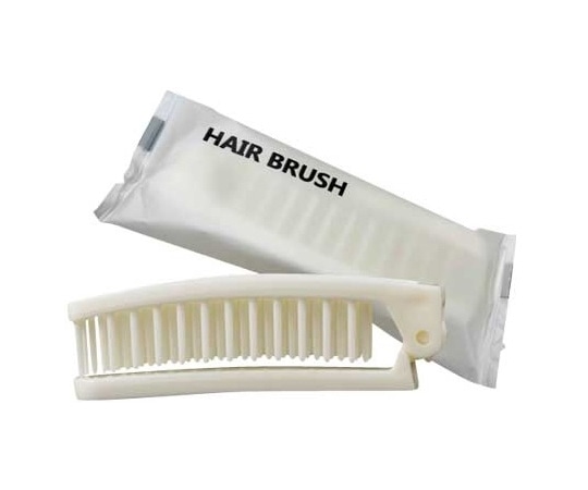 三和 折りたたみヘアブラシ ホワイト(マット袋入) 200個入 SF-18M 1箱(ご注文単位1箱)【直送品】