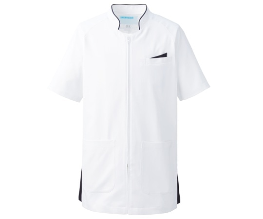 KAZEN メンズジャケット半袖 ホワイトxネイビー 4L 053-28 4L 1枚(ご注文単位1枚)【直送品】