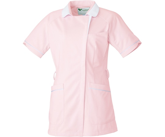 ミドリ安全 作業服 メディカルウェア ベルデクセル 女性用チュニック VEM245上 ピンク×ホワイト 5Lサイズ VEM245-UE-5L 1着(ご注文単位1着)【直送品】
