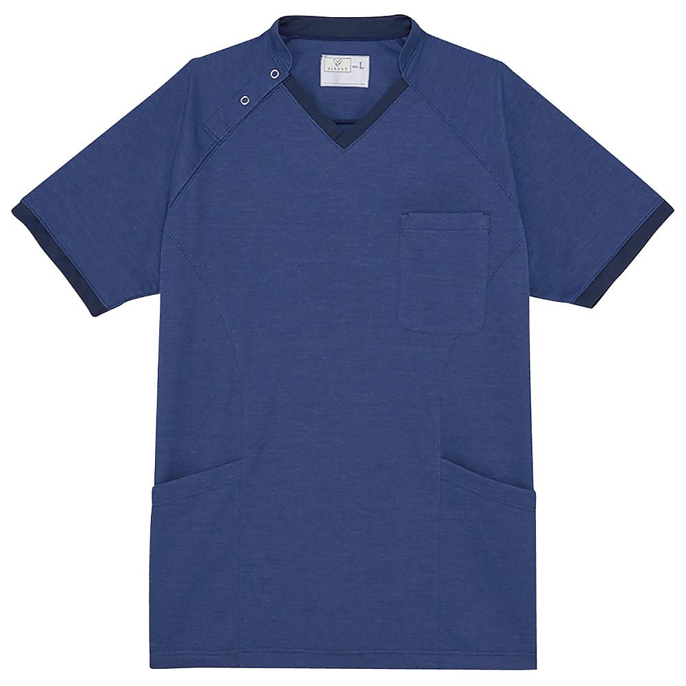 KIRAKU（トンボ） ケアスクラブ ネイビーモク M（身丈70cm） CR215-78 M 1枚（ご注文単位1枚）【直送品】