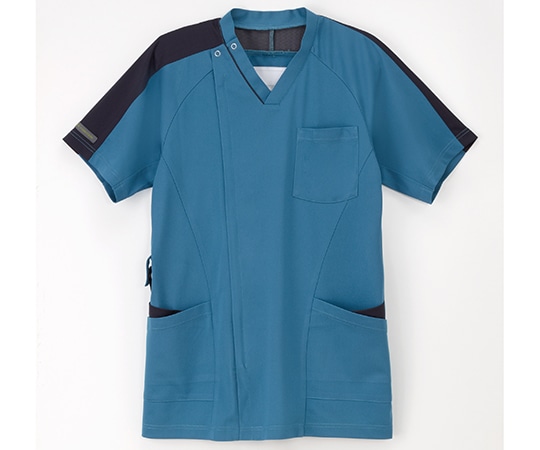 ナガイレーベン 男子スクラブ ターコイズ+ネイビー L RF-5197 1枚（ご注文単位1枚）【直送品】