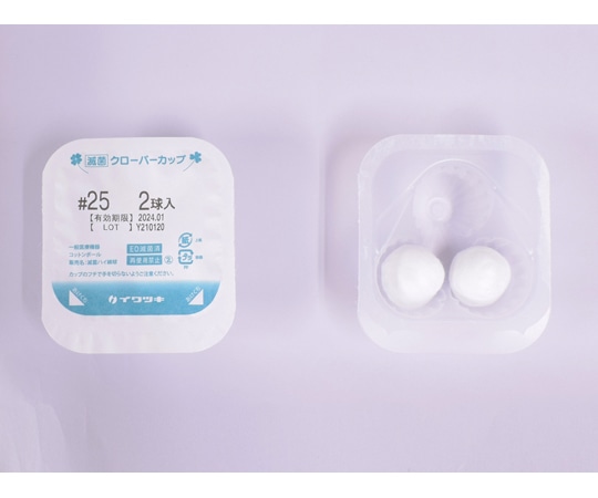 イワツキ 滅菌クローバーカップ 綿球 #25 2球 24個入 001-10486 1箱（ご注文単位1箱）【直送品】