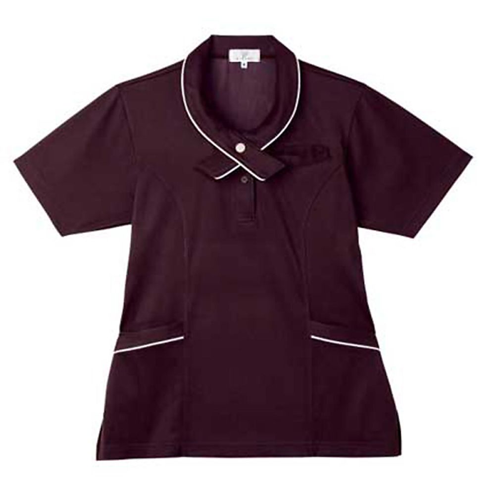 KIRAKU（トンボ） レディスニットシャツ ダークブラウン 4L（身丈69.5cm） CR168-31 4L 1枚（ご注文単位1枚）【直送品】