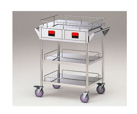 ナビス（アズワン） カラフルカート 3段-赤 750×450×855mm K3W-R 1台（ご注文単位1台）【直送品】