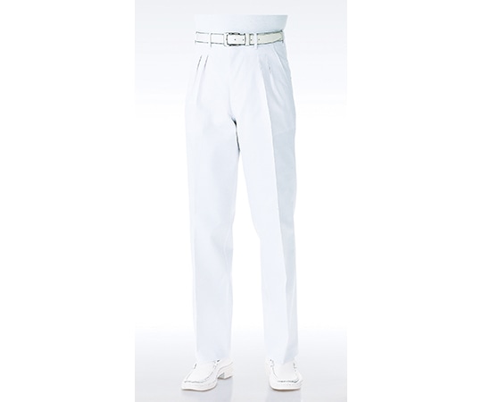 KAZEN メンズスラックスツータック 白 W85 436-80 W85 1枚(ご注文単位1枚)【直送品】
