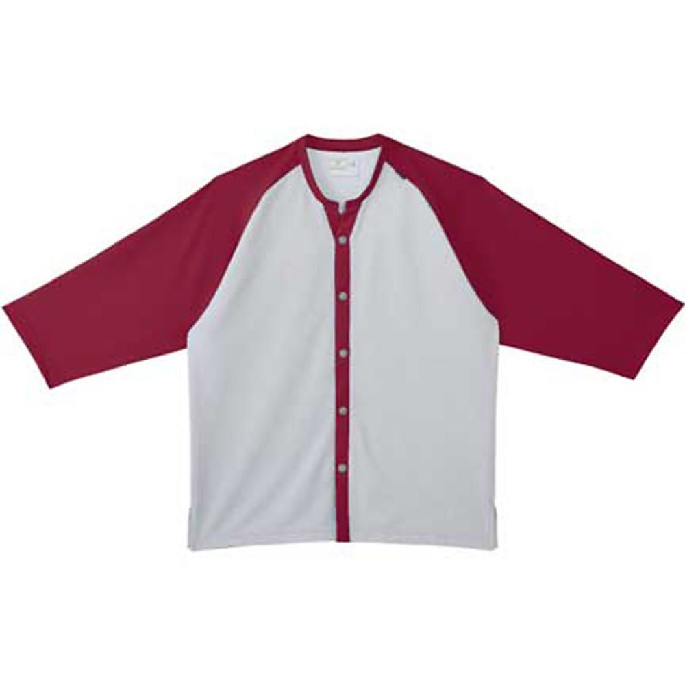 KIRAKU（トンボ） 前開きシャツ ストロベリーレッド×シルバーモク S（身丈65cm） CR800-15 S 1枚（ご注文単位1枚）【直送品】