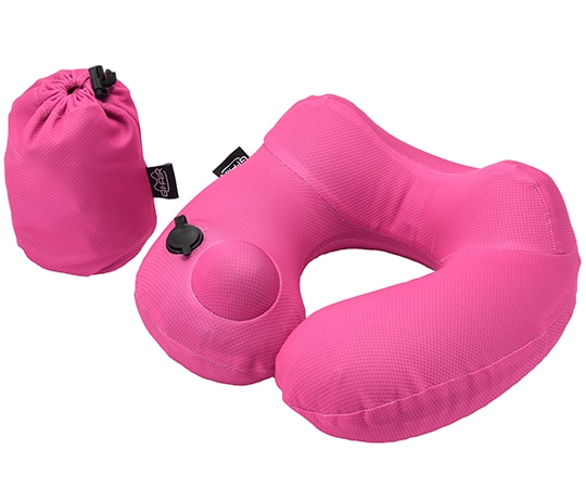 GI-AIR DRY-C 吸水速乾生地使用 ポンプ式ネックピロー ファインピンク HC-040 1個（ご注文単位1個）【直送品】