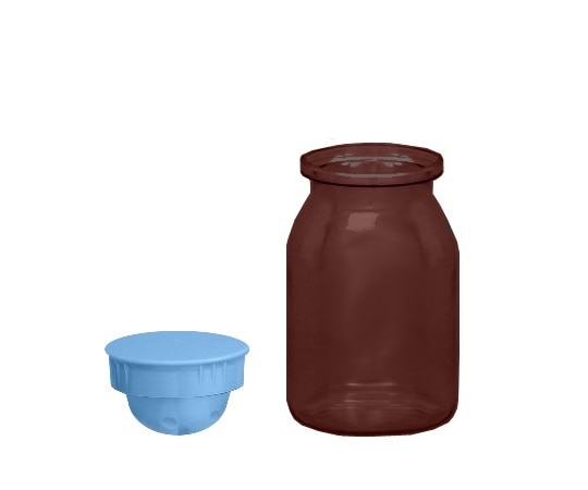 エムアイケミカル 散薬瓶 150㏄（茶） キャップ青 1個 391600 2 1個（ご注文単位1個）【直送品】