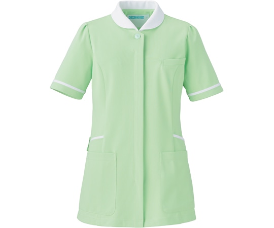 KAZEN レディスジャケット半袖 グリーン×ホワイト 3L 776-22 1枚（ご注文単位1枚）【直送品】