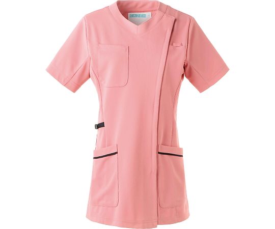 KAZEN レディススクラブジャケット半袖 ピンクxネイビー S 981-43 S 1枚(ご注文単位1枚)【直送品】