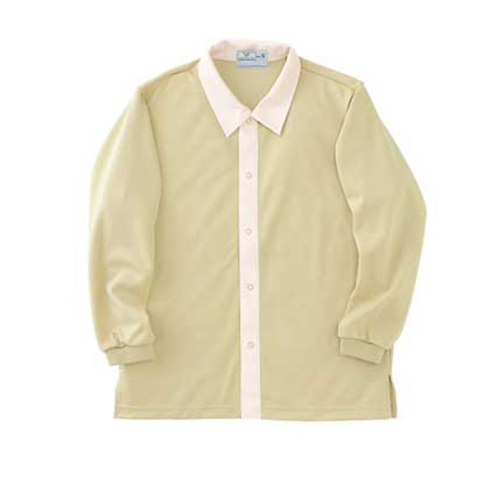 KIRAKU（トンボ） 前開きシャツ マスタード LL（身丈72cm） CR809-35 LL 1枚（ご注文単位1枚）【直送品】