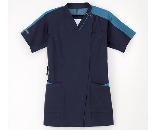 ナガイレーベン 女子スクラブ ネイビー+ターコイズ LL RF-5192 1枚(ご注文単位1枚)【直送品】