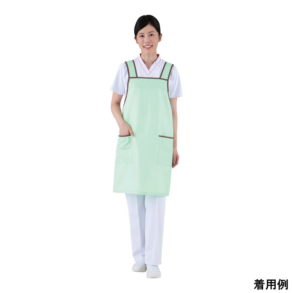 カーシーカシマ エプロン グリーン フリー 1枚(ご注文単位1枚)【直送品】