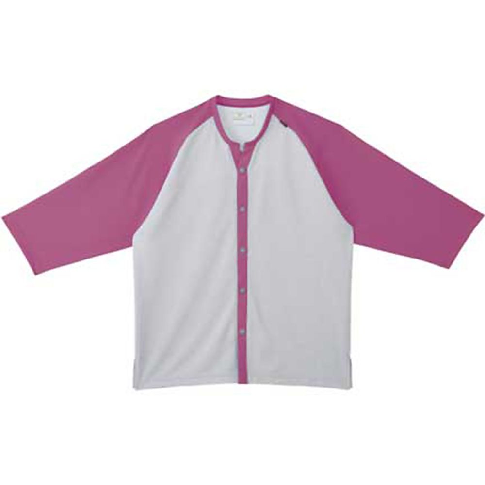 KIRAKU（トンボ） 前開きシャツ アマンドピンク×シルバーモク S（身丈65cm） CR800-14 S 1枚（ご注文単位1枚）【直送品】