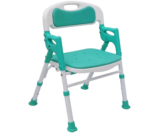 島製作所 折りたたみシャワーチェアー 楽湯SA ライトグリーン 7650 1個（ご注文単位1個）【直送品】