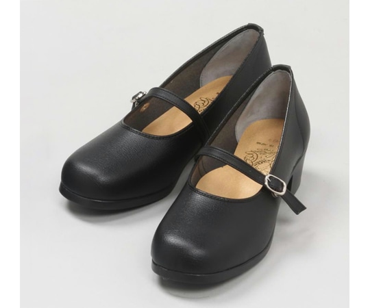 マリアンヌ製靴 パンプス 黒 ワンタッチベルトタイプ 22.0cm No.3390 1足（ご注文単位1足）【直送品】