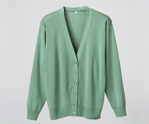 ディーフェイズ 抗ピル長袖カーディガン グリーン 5L D1001 1枚（ご注文単位1枚）【直送品】