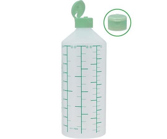 金鵄製作所 K投薬瓶 500mL ワンタッチキャップ（ライトグリーン:竹） 緑色目盛 50本入 23260-030 1箱（ご注文単位1箱）【直送品】