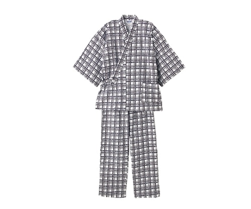 ケアファッション 紳士パジャマ型ガーゼねまき 柄おまかせ L 38720 1枚（ご注文単位1枚）【直送品】