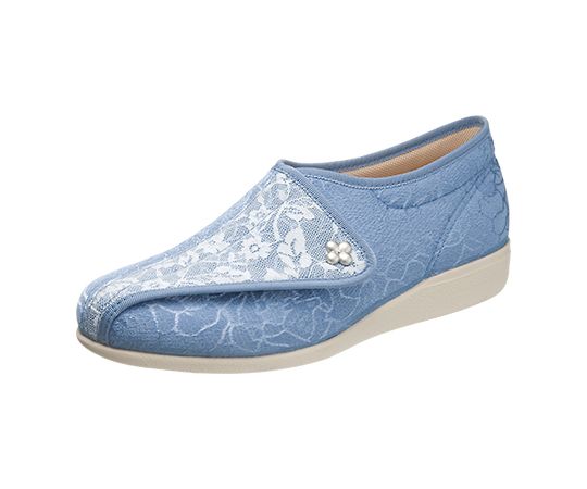 アサヒシューズ リハビリシューズ 快歩主義L011 ブルー/ホワイト 23.5cm KS20544 1足（ご注文単位1足）【直送品】