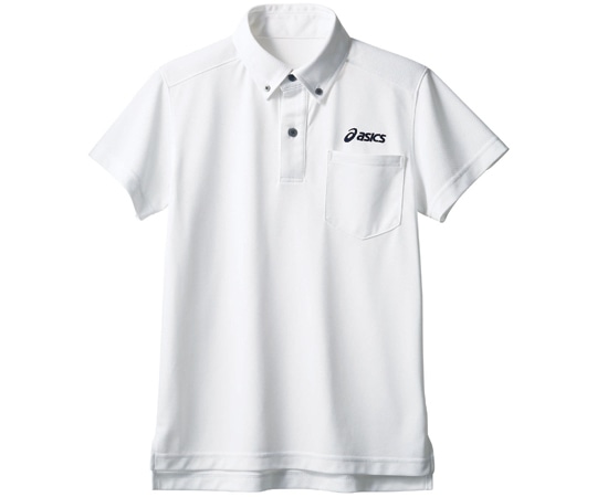 アズワン ポロシャツ 兼用 半袖 ホワイト S CHM307-0150 S 1枚(ご注文単位1枚)【直送品】