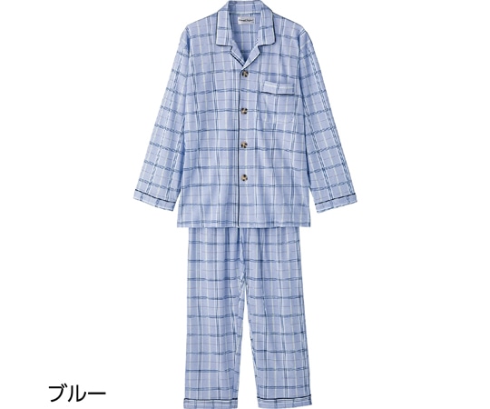 ケアファッション 紳士大きめボタンパジャマ ブルー LL 89806 1着（ご注文単位1着）【直送品】