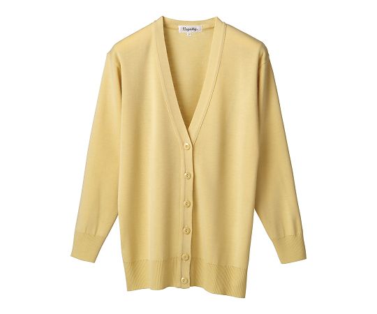 ディーフェイズ 抗ピル長袖ロングカーディガン イエロー L D-1002 1枚(ご注文単位1枚)【直送品】