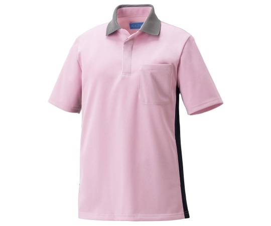 KAZEN ポロシャツ ローズxダークネイビー M KZN217-23 M 1枚（ご注文単位1枚）【直送品】